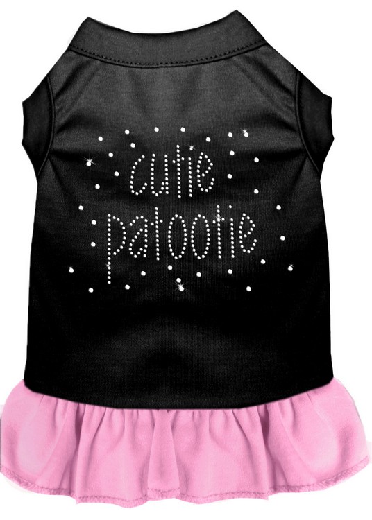 Rhinestone Cutie Patootie Dress Black with Light Pink XL